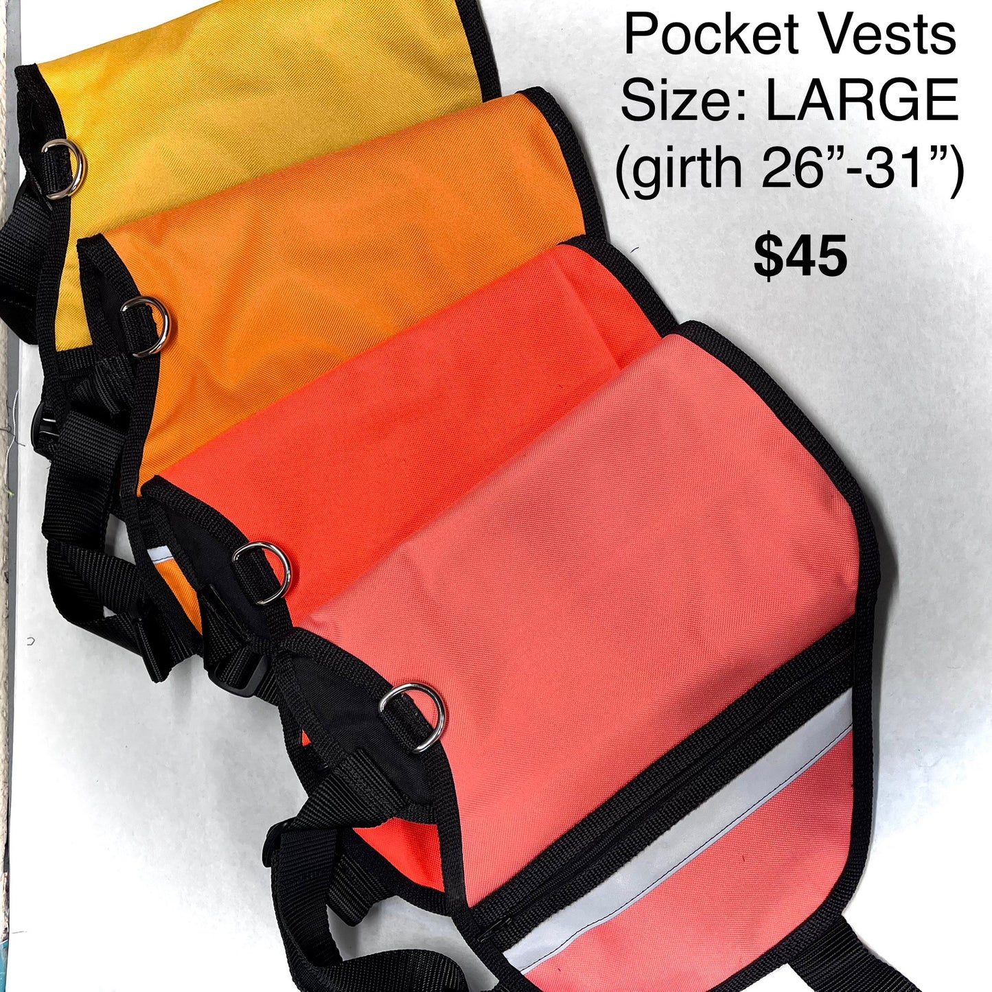 Clearance Premade Pocket Vests - Size LARGE