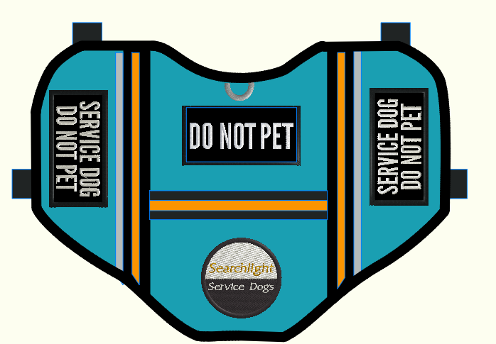Custom Company Program Vest for Searchlight Service Dogs