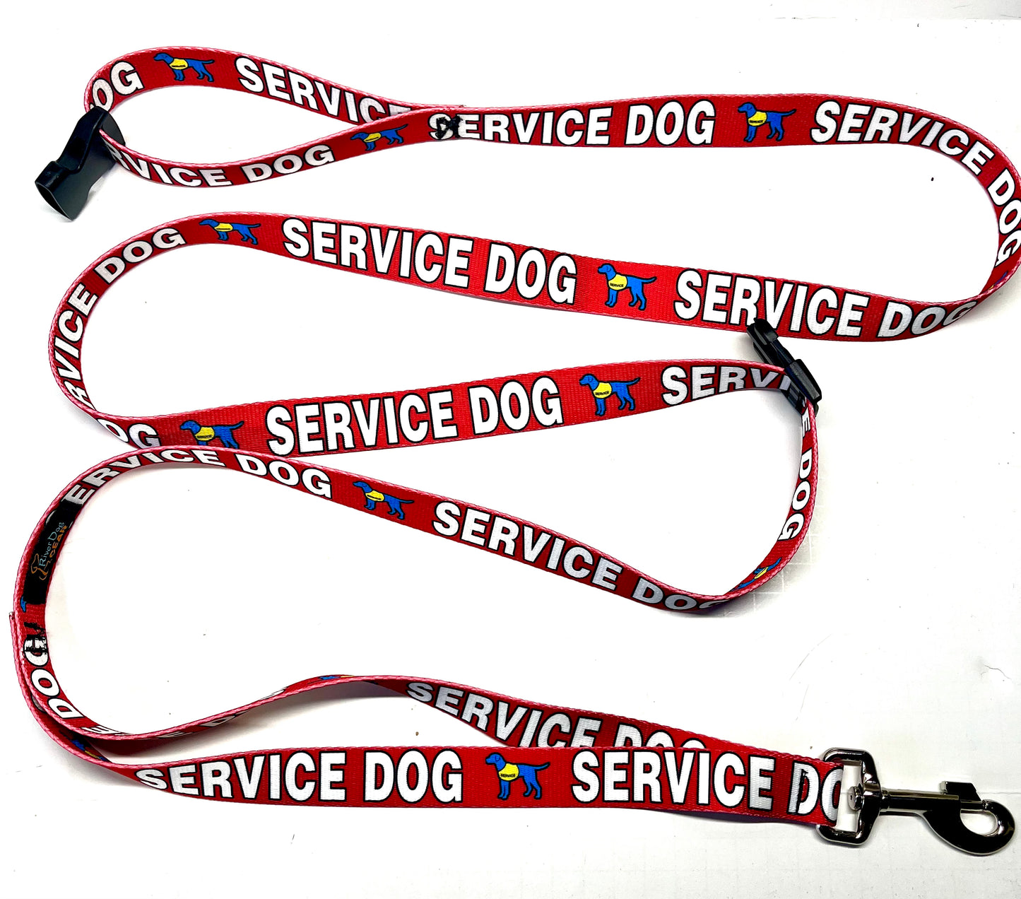 Hands Free Adjustable Dog Leash - Service Dog Red