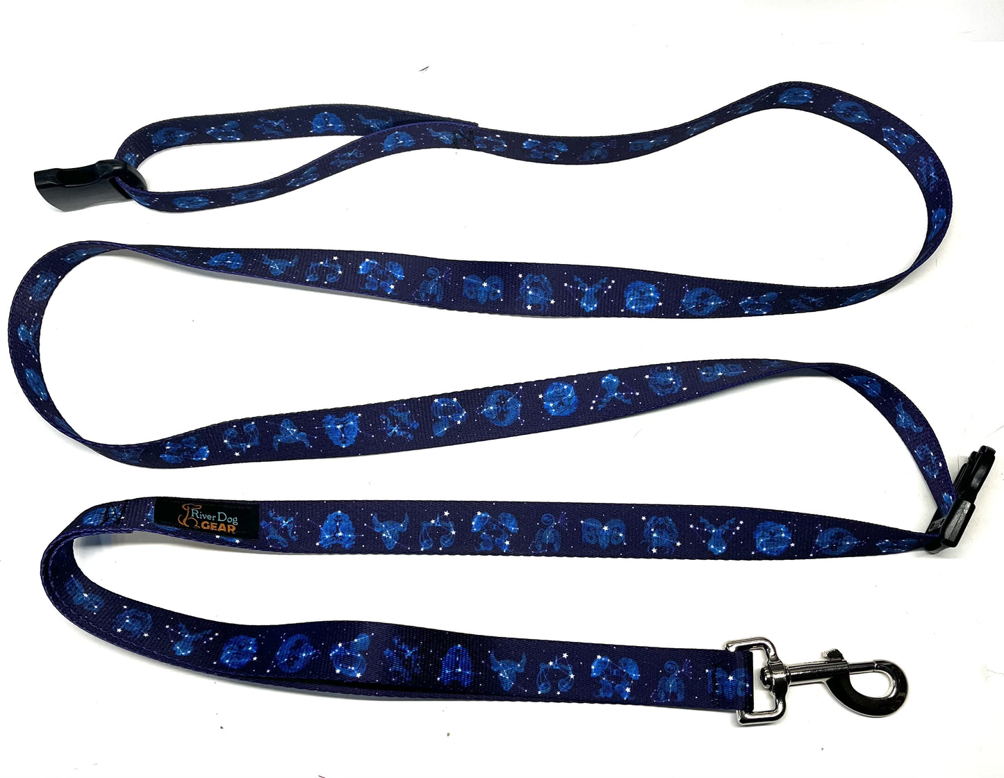 Hands Free Adjustable Dog Leash - Constellation Zodiac Blue