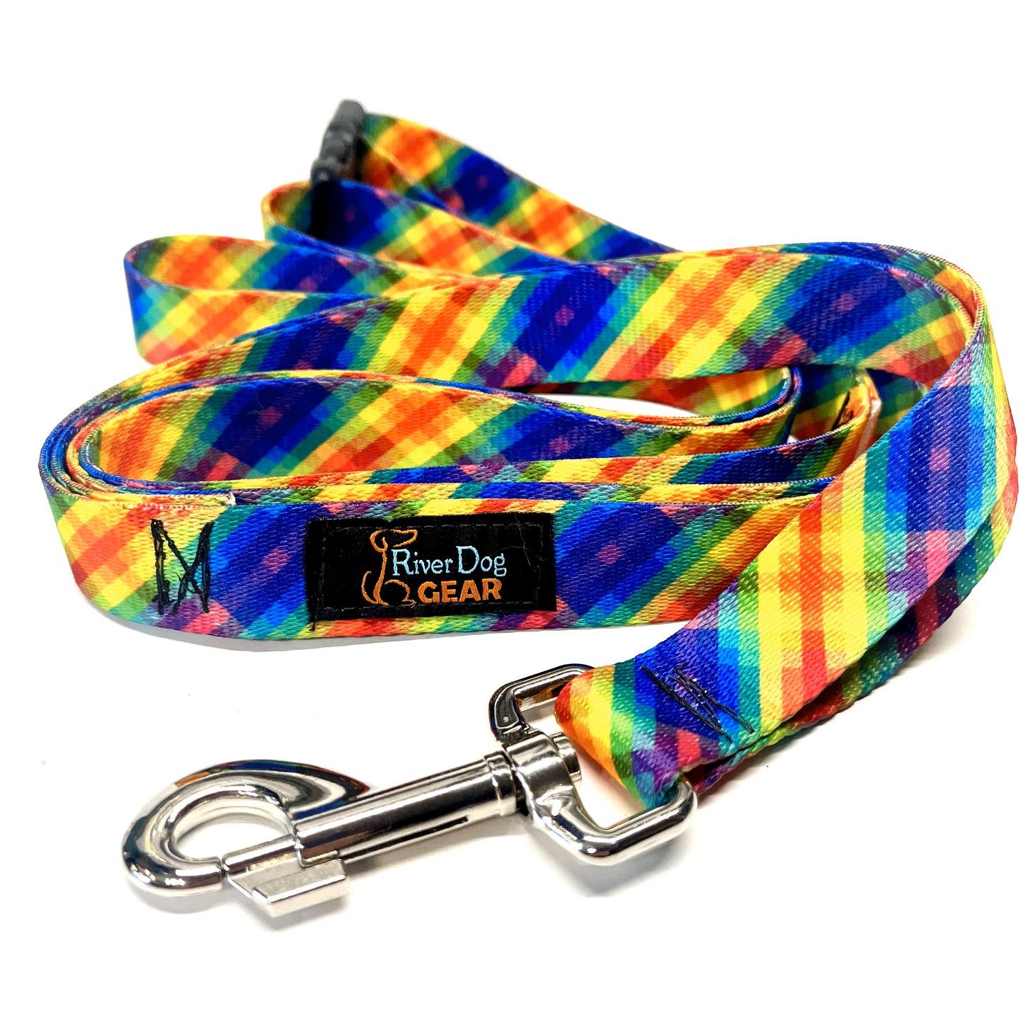Hands Free Adjustable Dog Leash - Rainbow Plaid