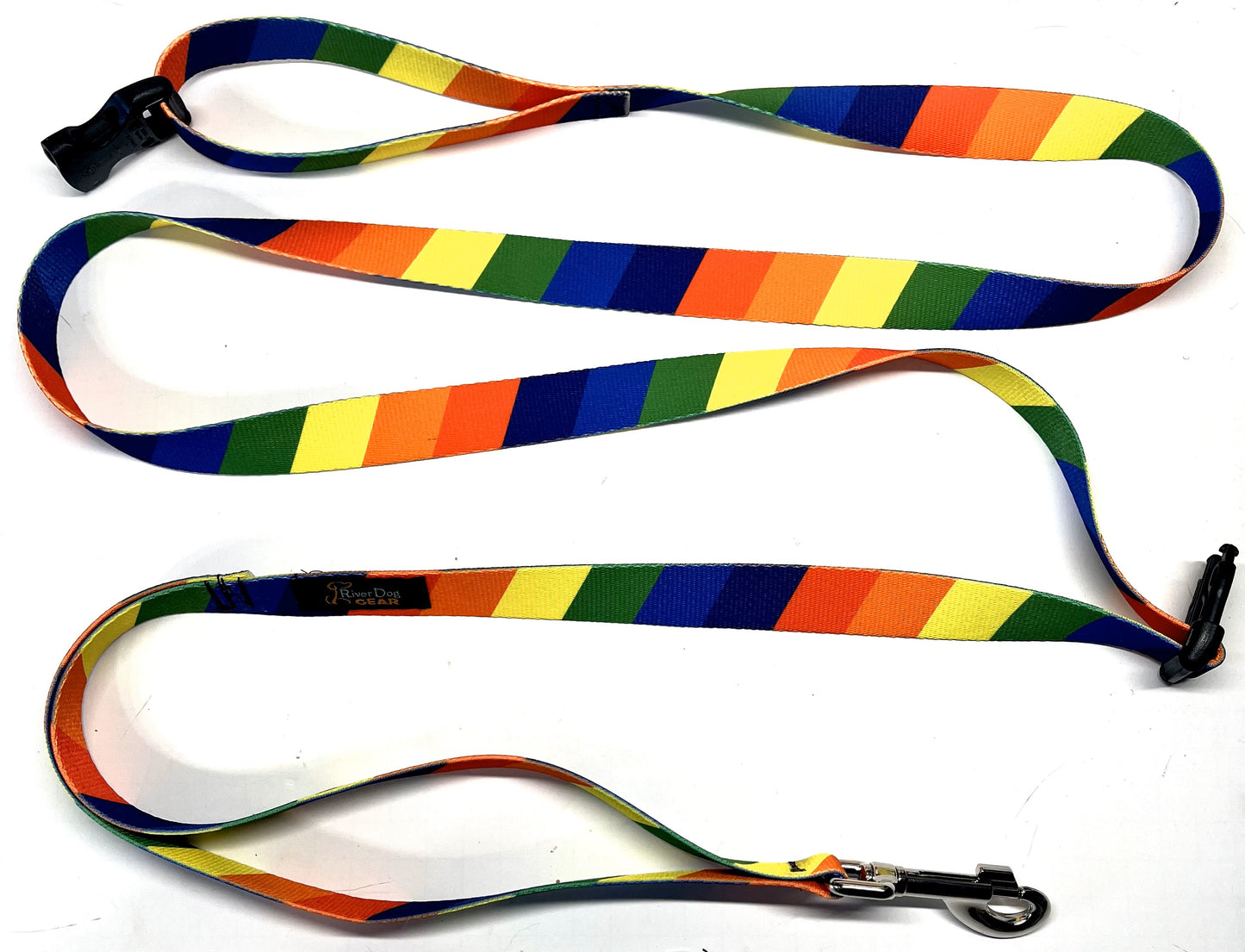 Hands Free Adjustable Dog Leash - Rainbow Stripe