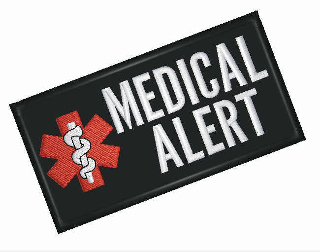 ASCLEPIUS "Medical Alert" 2"x4" Patch