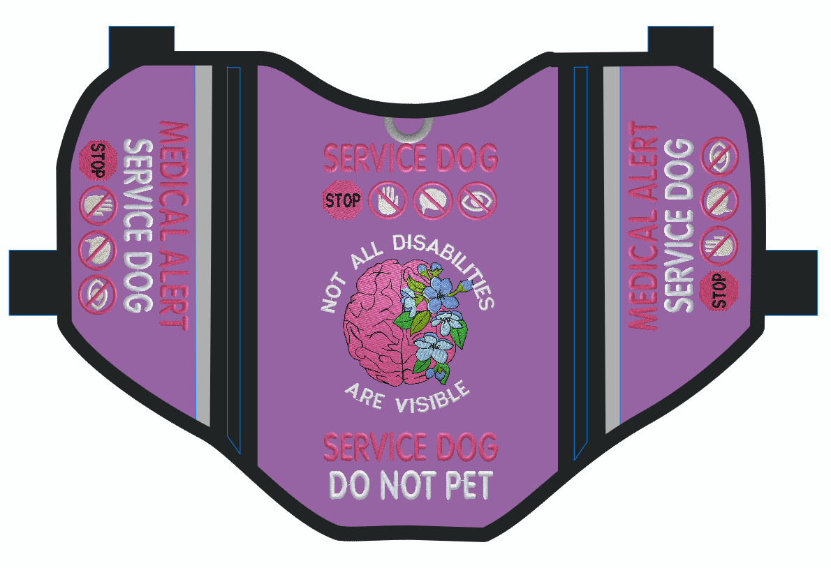 Custom Service Dog Pocket Vest for Emma