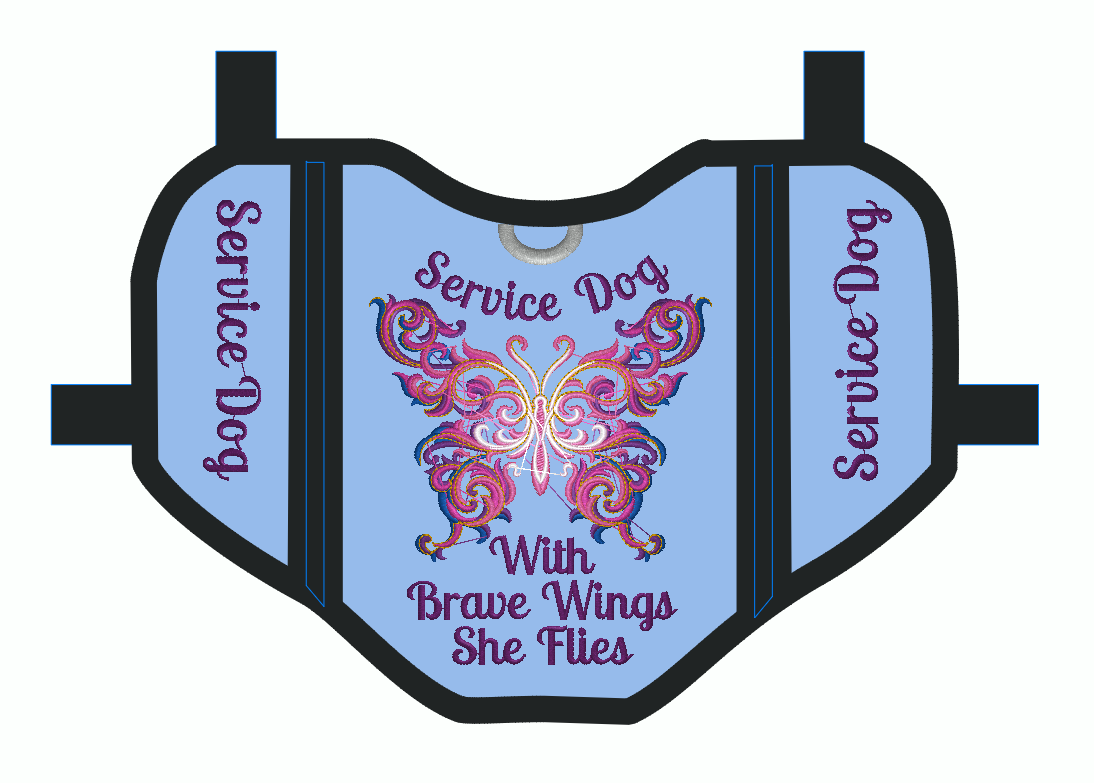 Custom Service Dog Pocket Vest order for Meredith