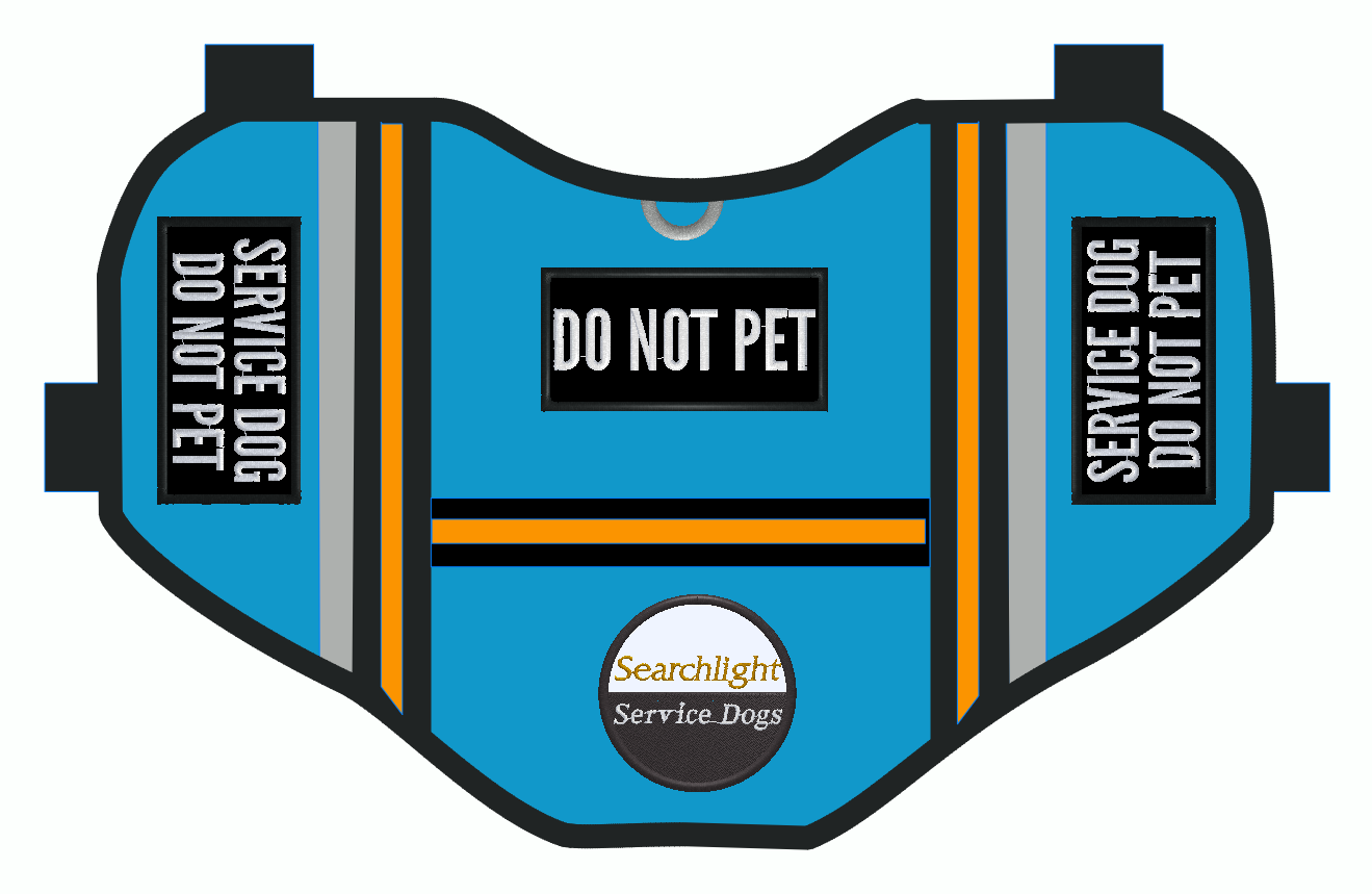 Custom Service Dog Pocket Vest order for Searchlight Service Dogs