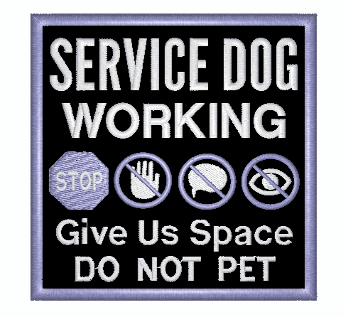 Service Dog Working Give Us Space Do Not pet 4 inch Block Patch