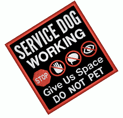 Service Dog Working Give Us Space Do Not Pet 4 inch Block Patch