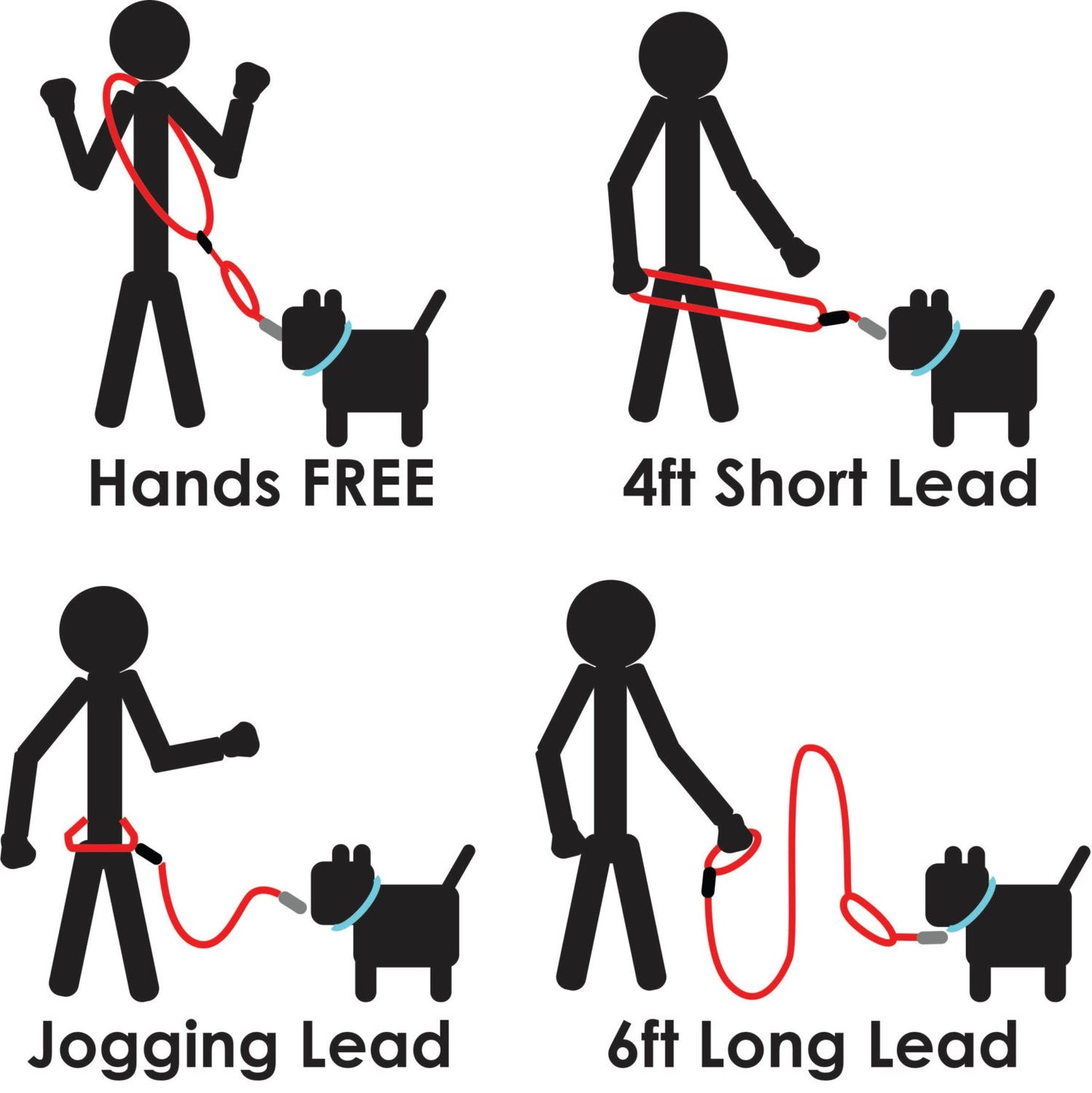 Hands Free Adjustable Dog Leash - 7' Long