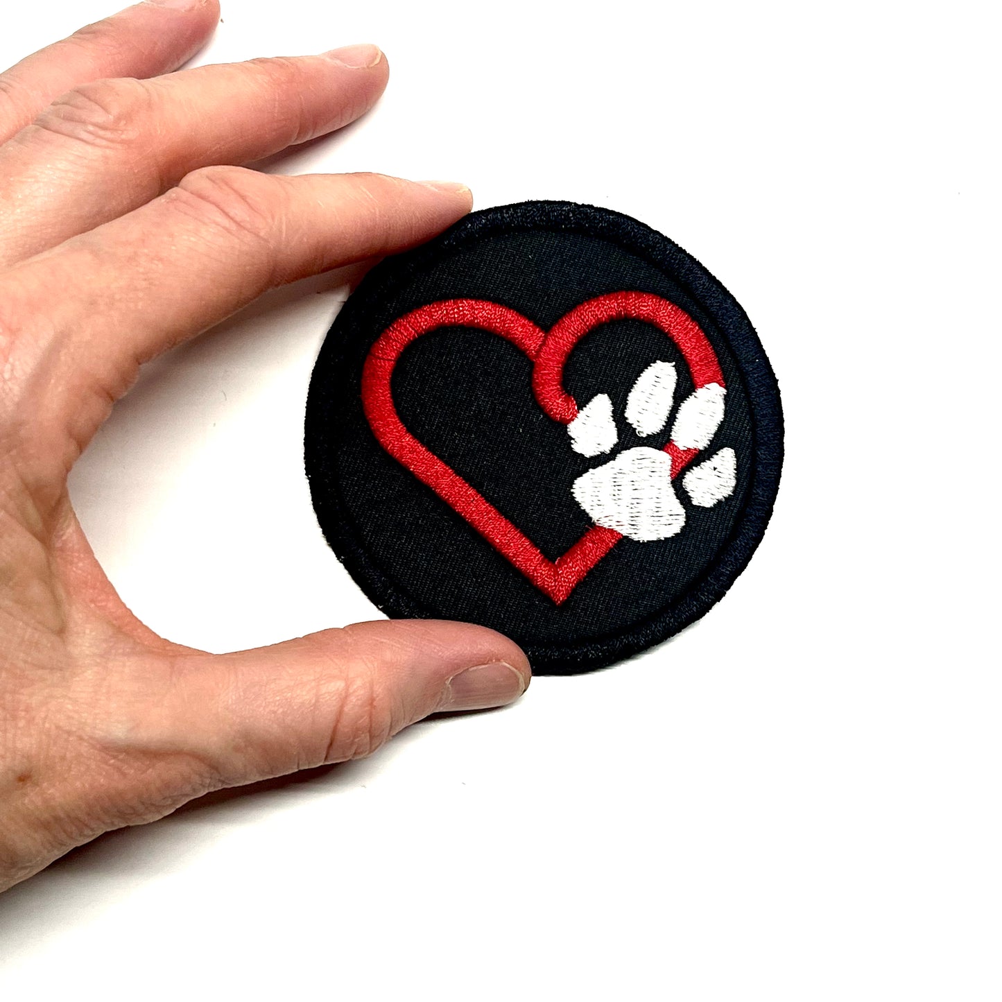 Heart Paw 3" Circle Patch
