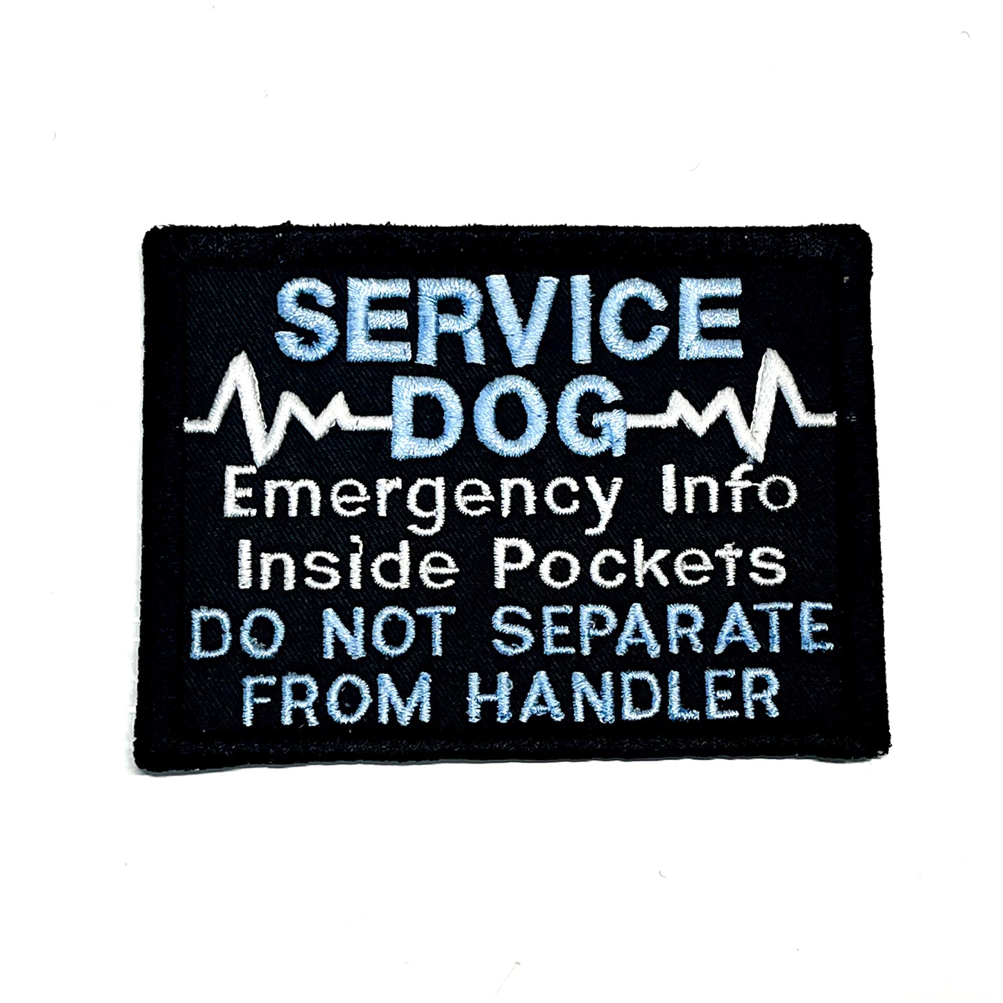 Heartline Service Dog Emergency Info Inside Pocket Dont Separate Dog & Handler Block patch