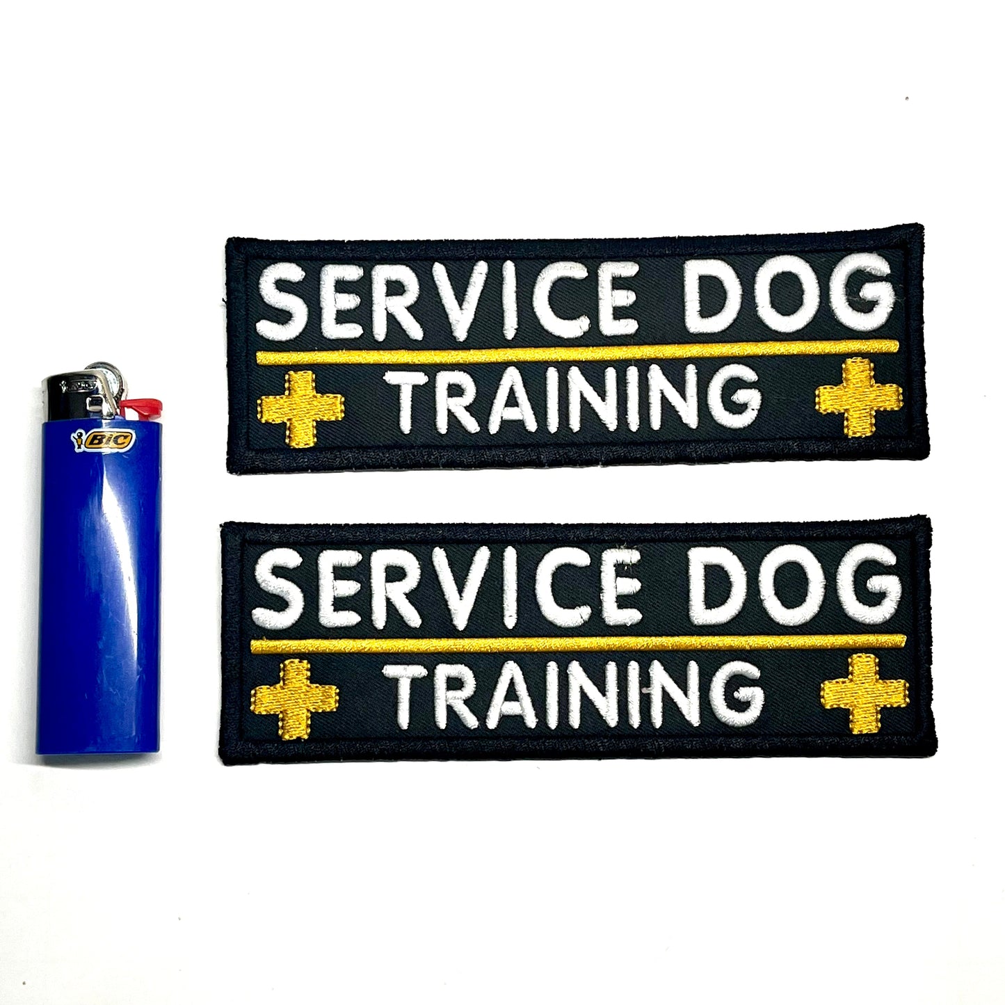Service Dog Cross I'm Working / Training / Do Not Pet Long 2x6" Set of 2 Patch