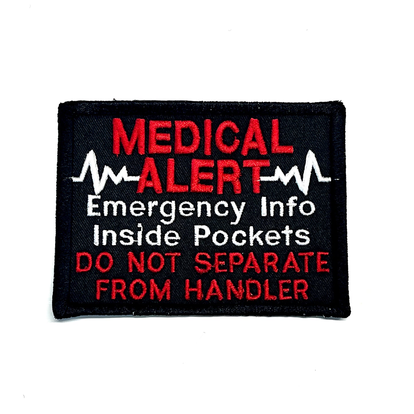 Heartline Medical Alert Emergency Info Inside Pocket Don’t Separate Dog & Handler Block patch