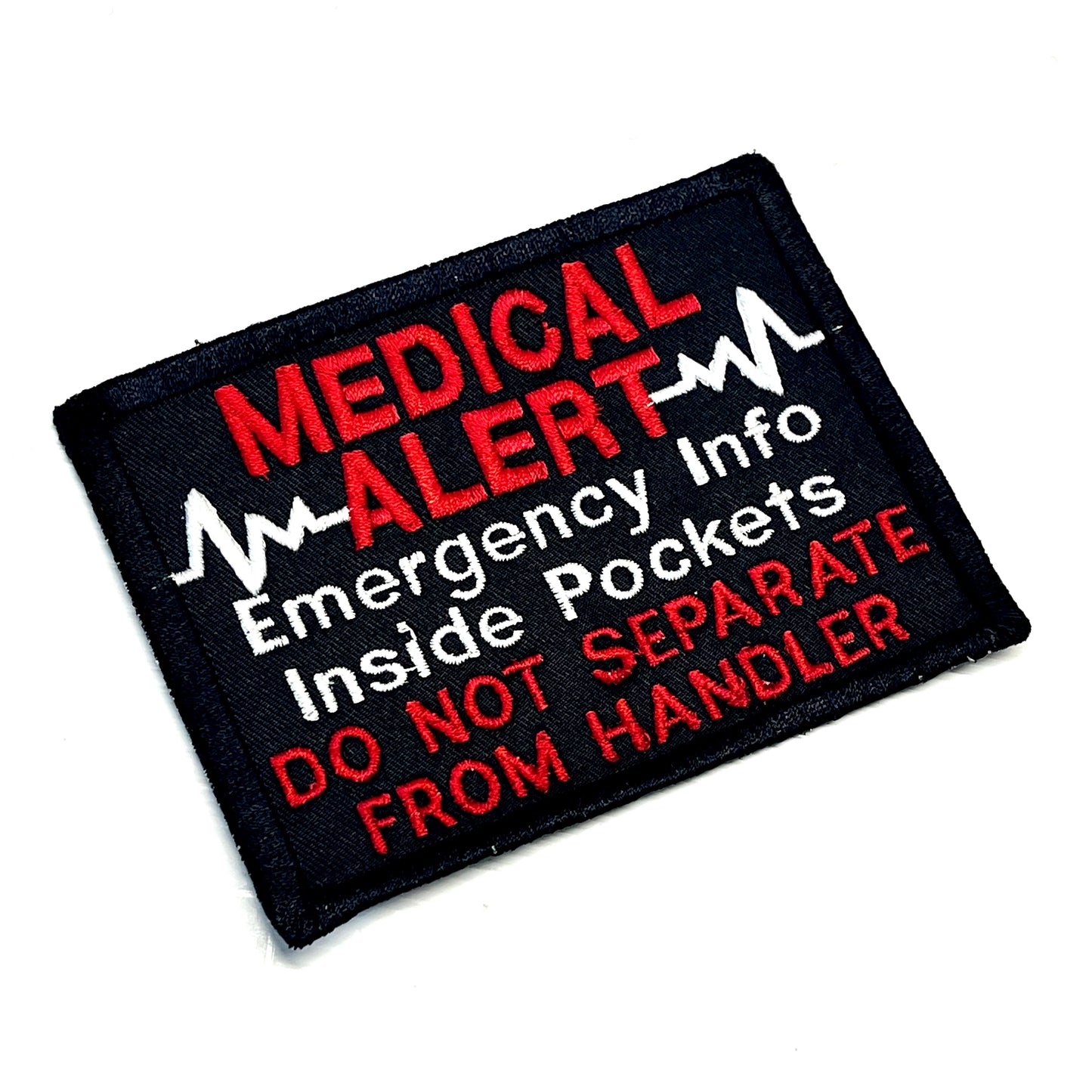 Heartline Medical Alert Emergency Info Inside Pocket Don’t Separate Dog & Handler Block patch