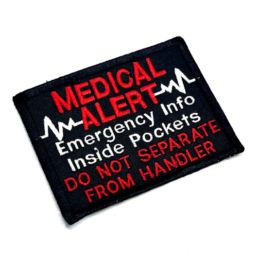 Heartline Medical Alert Emergency Info Inside Pocket Don’t Separate Dog & Handler Block patch