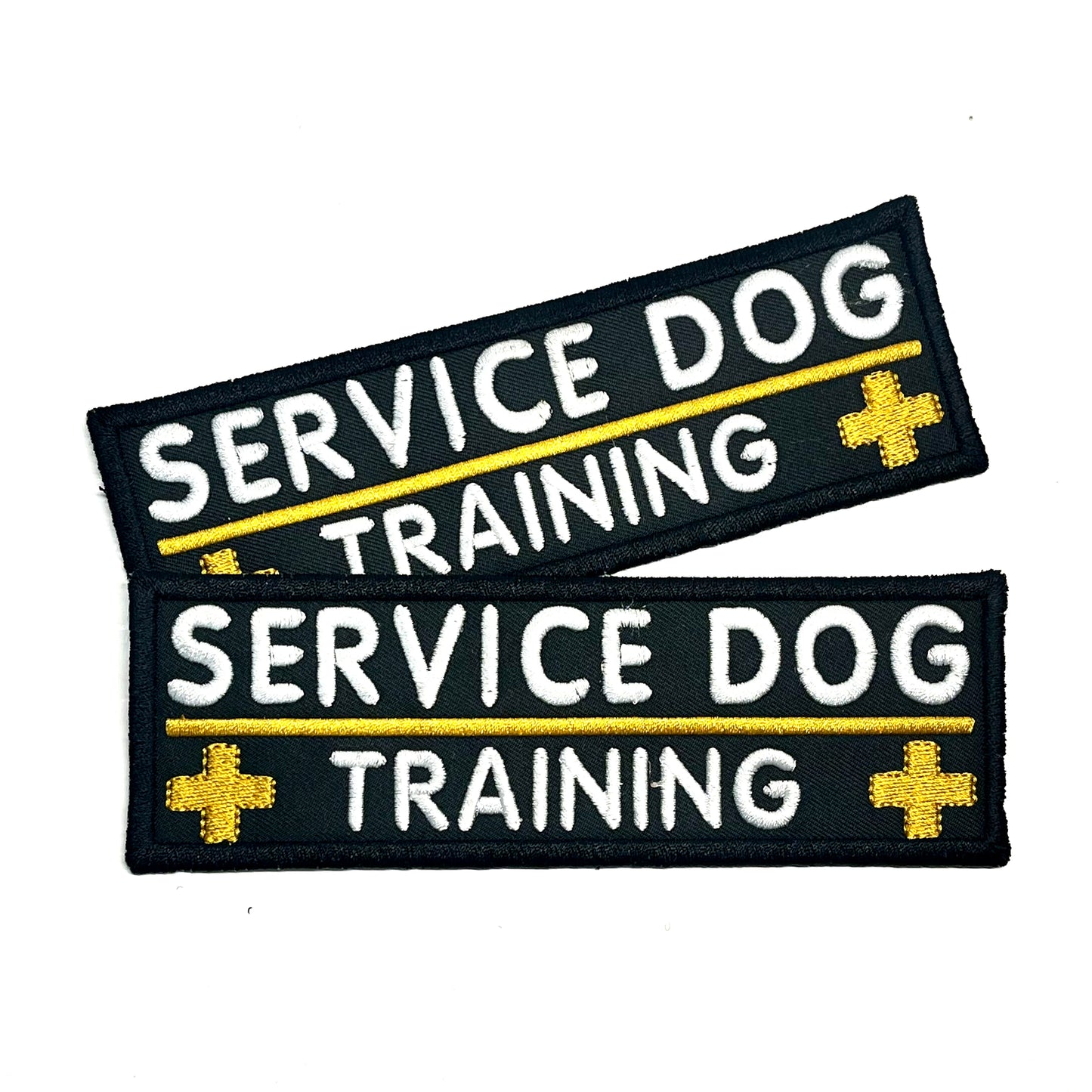 Service Dog Cross I'm Working / Training / Do Not Pet Long 2x6" Set of 2 Patch