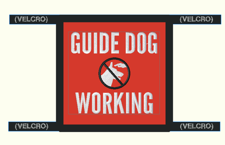 Guide Dog Working Harness Handle Wrap Sign