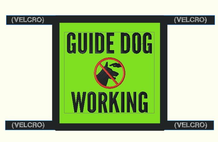 Guide Dog Working Harness Handle Wrap Sign