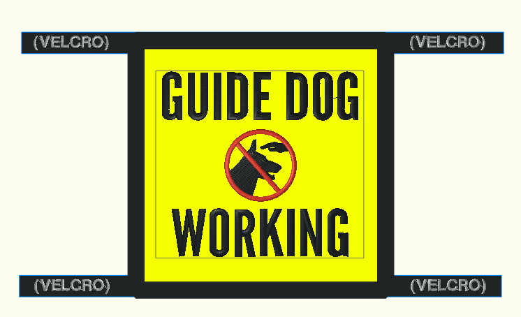 Guide Dog Working Harness Handle Wrap Sign