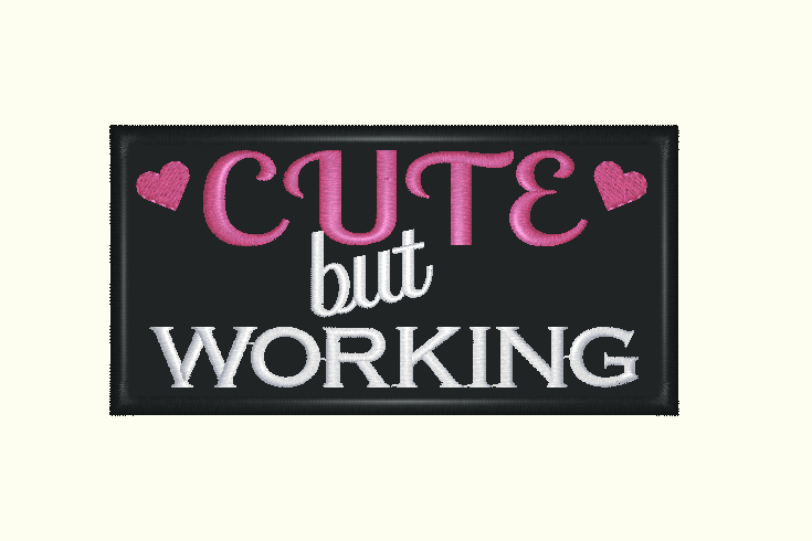 Cute But Working Hearts Embroidered Patch