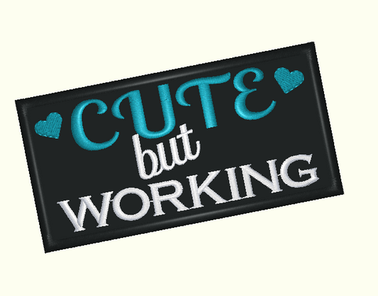 Cute But Working Hearts Embroidered Patch