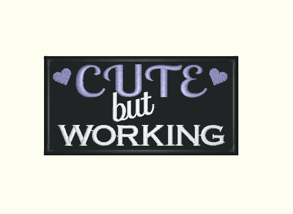 Cute But Working Hearts Embroidered Patch