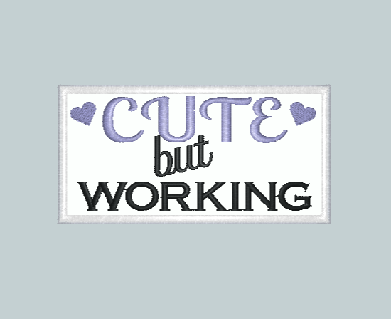 Cute But Working Hearts Embroidered Patch