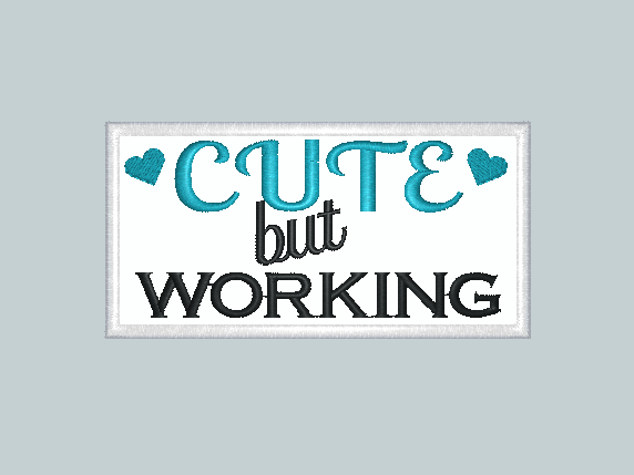 Cute But Working Hearts Embroidered Patch