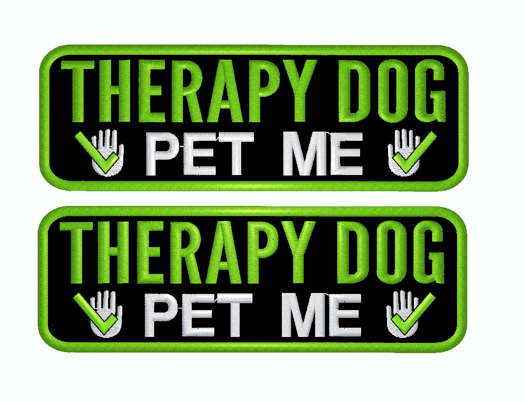 Therapy Dog Pet Me Patch Set of 2