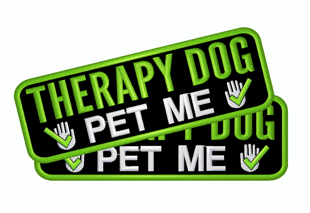 Therapy Dog Pet Me Patch Set of 2