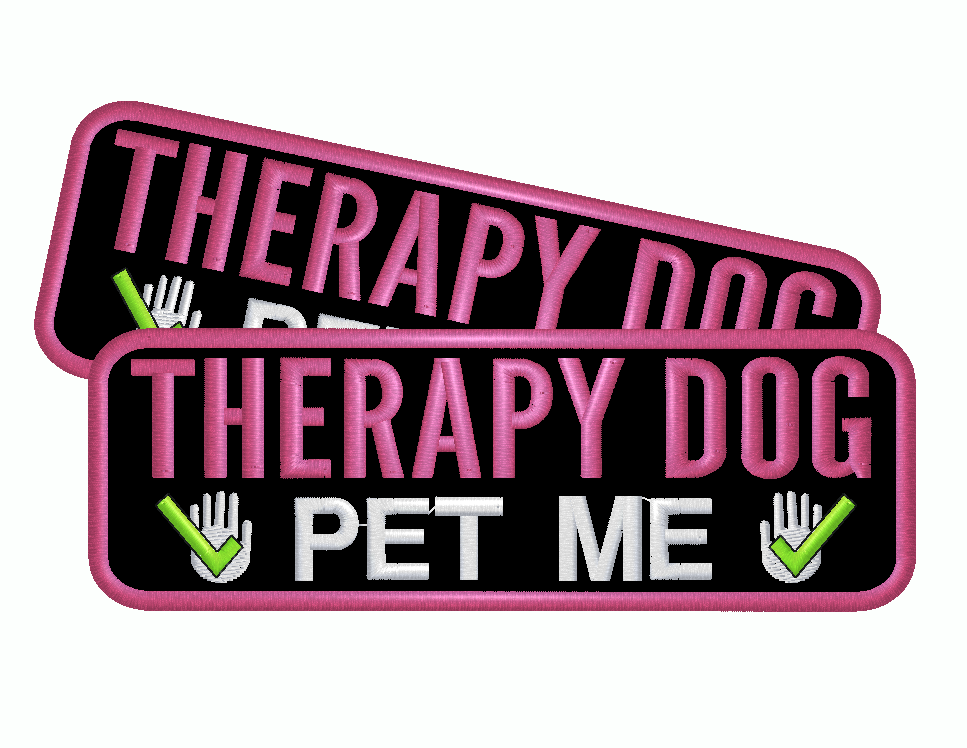 Therapy Dog Pet Me Patch Set of 2