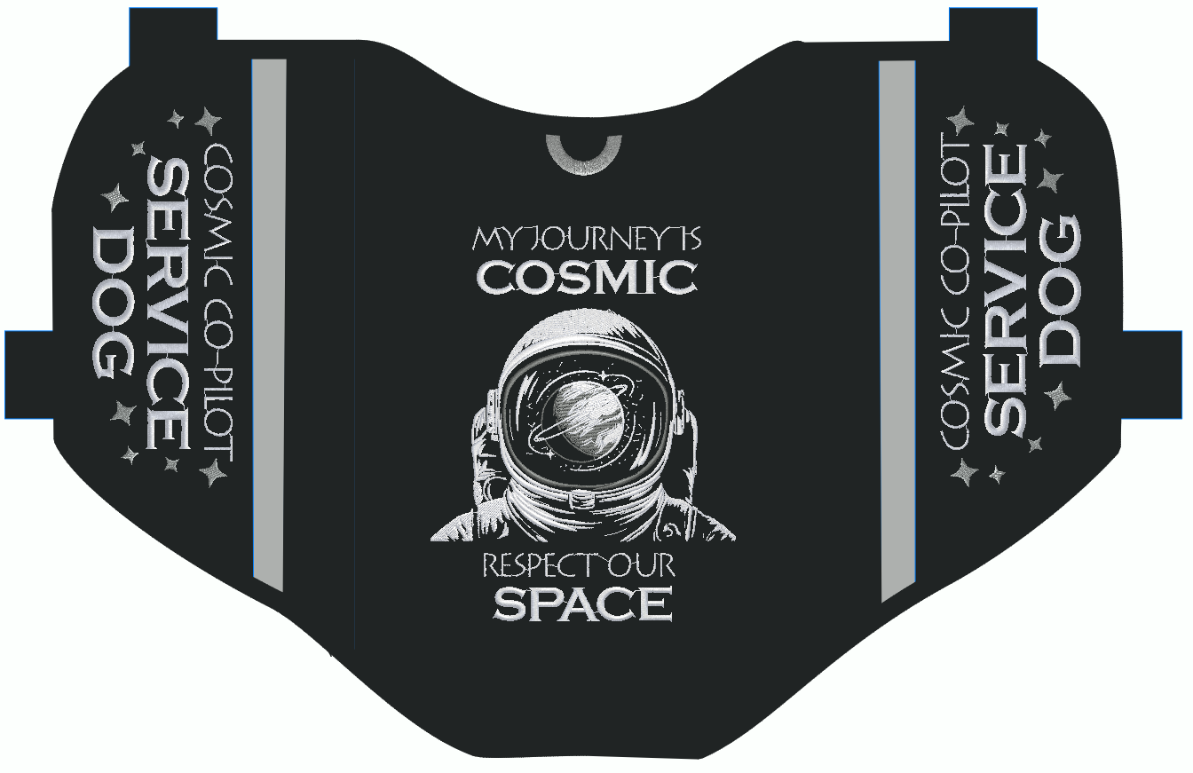 Cosmic Astronaut Service Dog Pocket Vest - 4 colors available