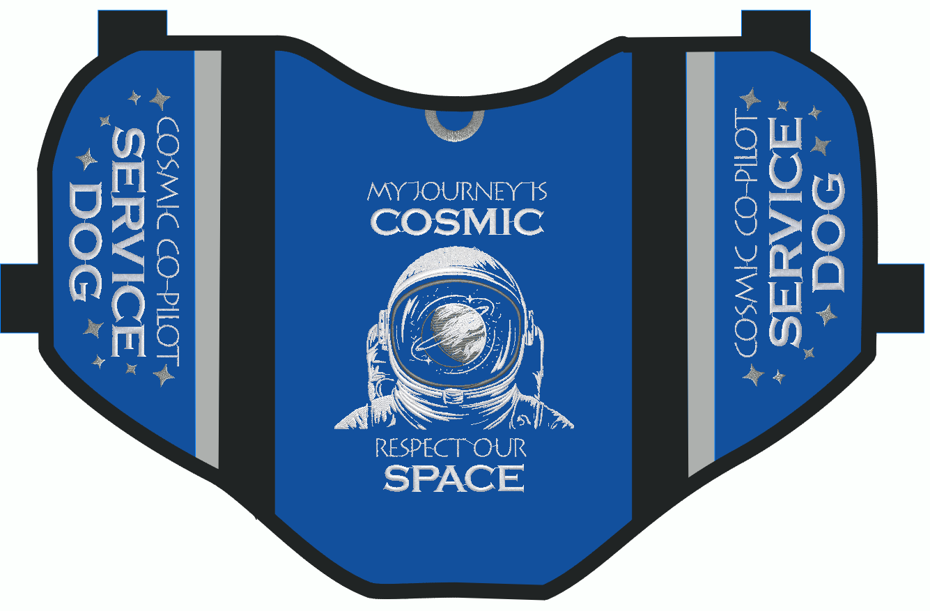 Cosmic Astronaut Service Dog Pocket Vest - 4 colors available