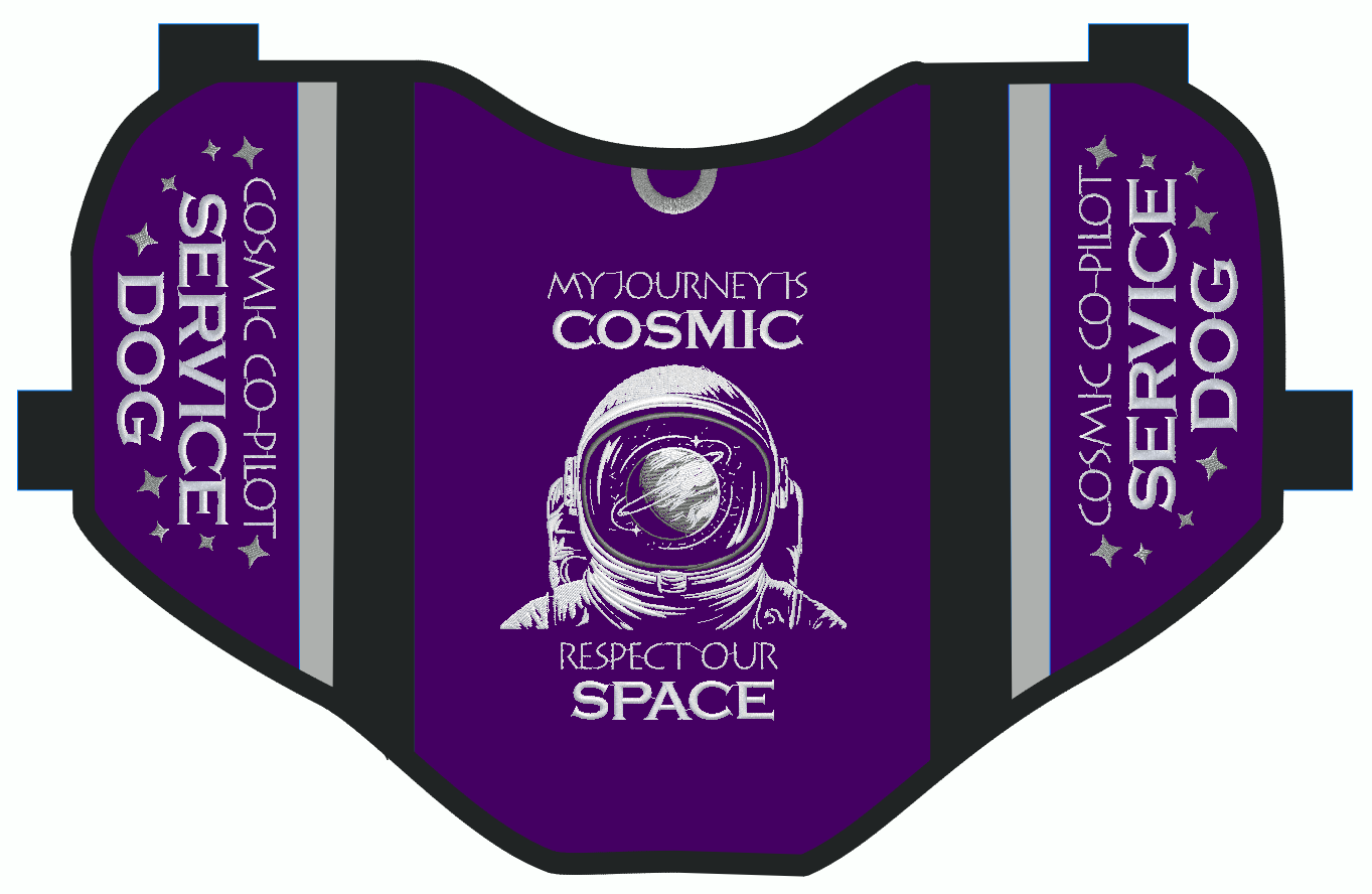 Cosmic Astronaut Service Dog Pocket Vest - 4 colors available