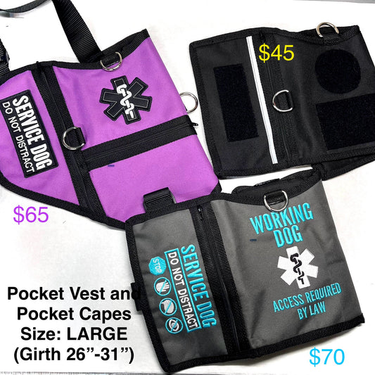 Clearance Premade Pocket Vests & Capes LARGE