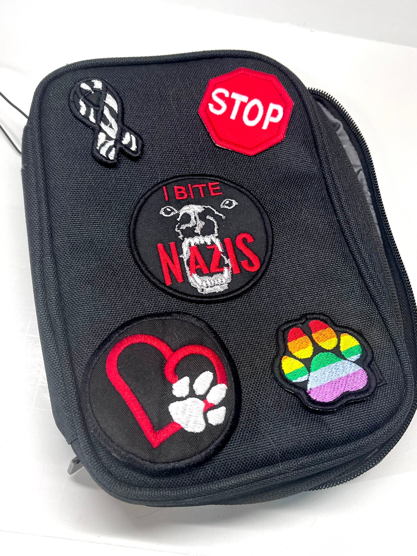 Anti-Nazi Dog Patch: I Bite Natzis Embroidered Patch