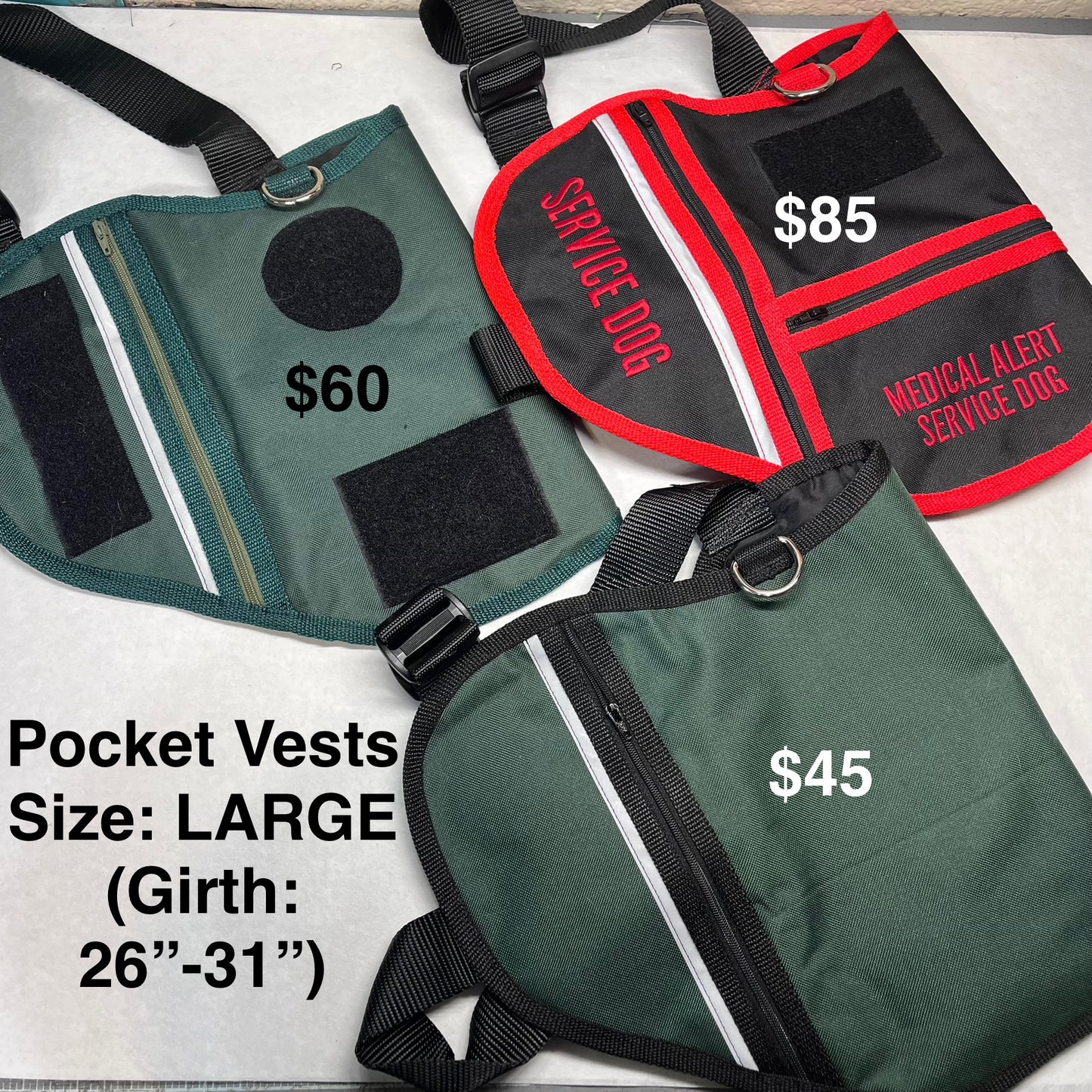 Clearance Premade Pocket Vests - Size LARGE