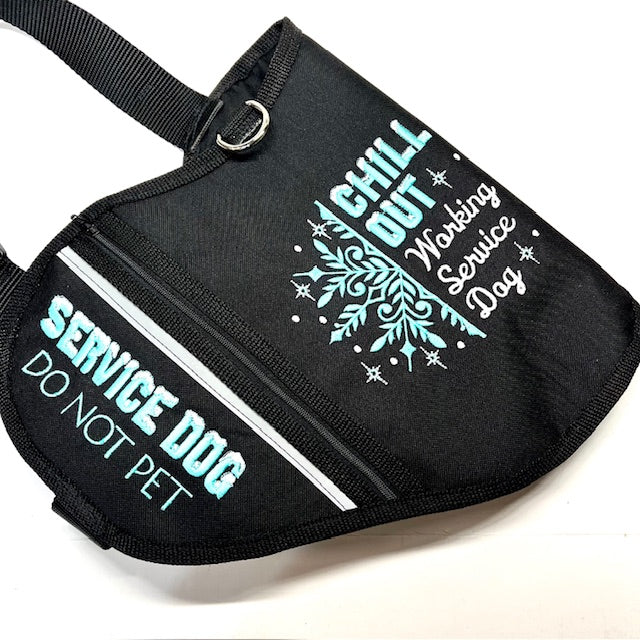 Snowflake Chill Out Ice Service Dog Pocket Vest Premade