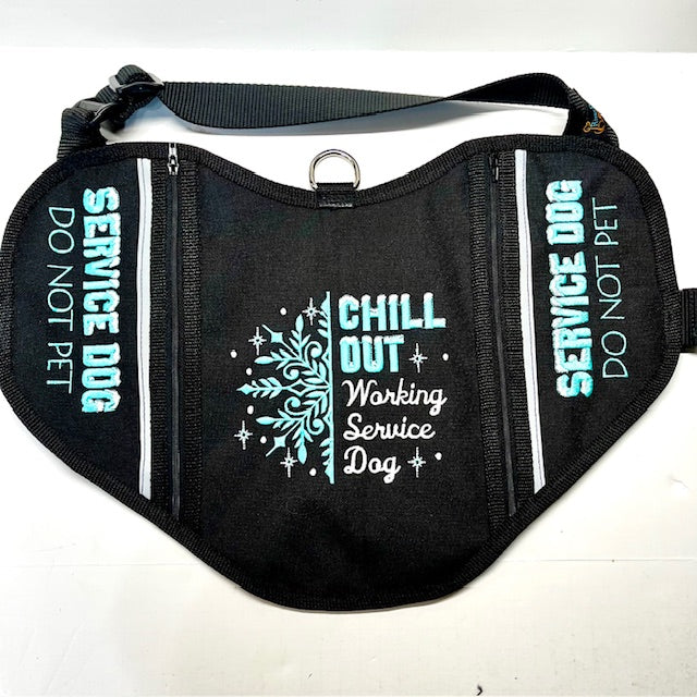 Snowflake Chill Out Ice Service Dog Pocket Vest Premade