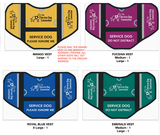 Custom Cape Order for The Service Dog Connecion