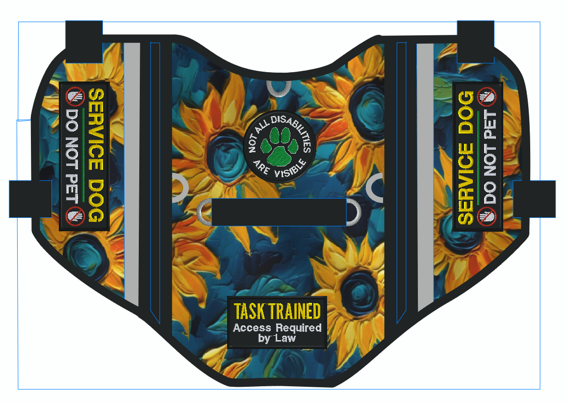 Custom Service Dog Pocket Vest order for Auden