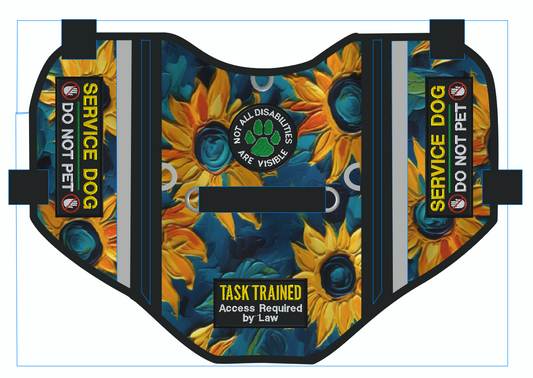 Custom Service Dog Pocket Vest order for Auden