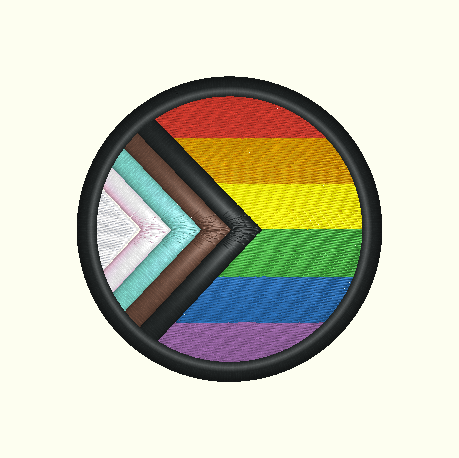 LGBTQ Progress Pride Flag Embroidered Circle Patch