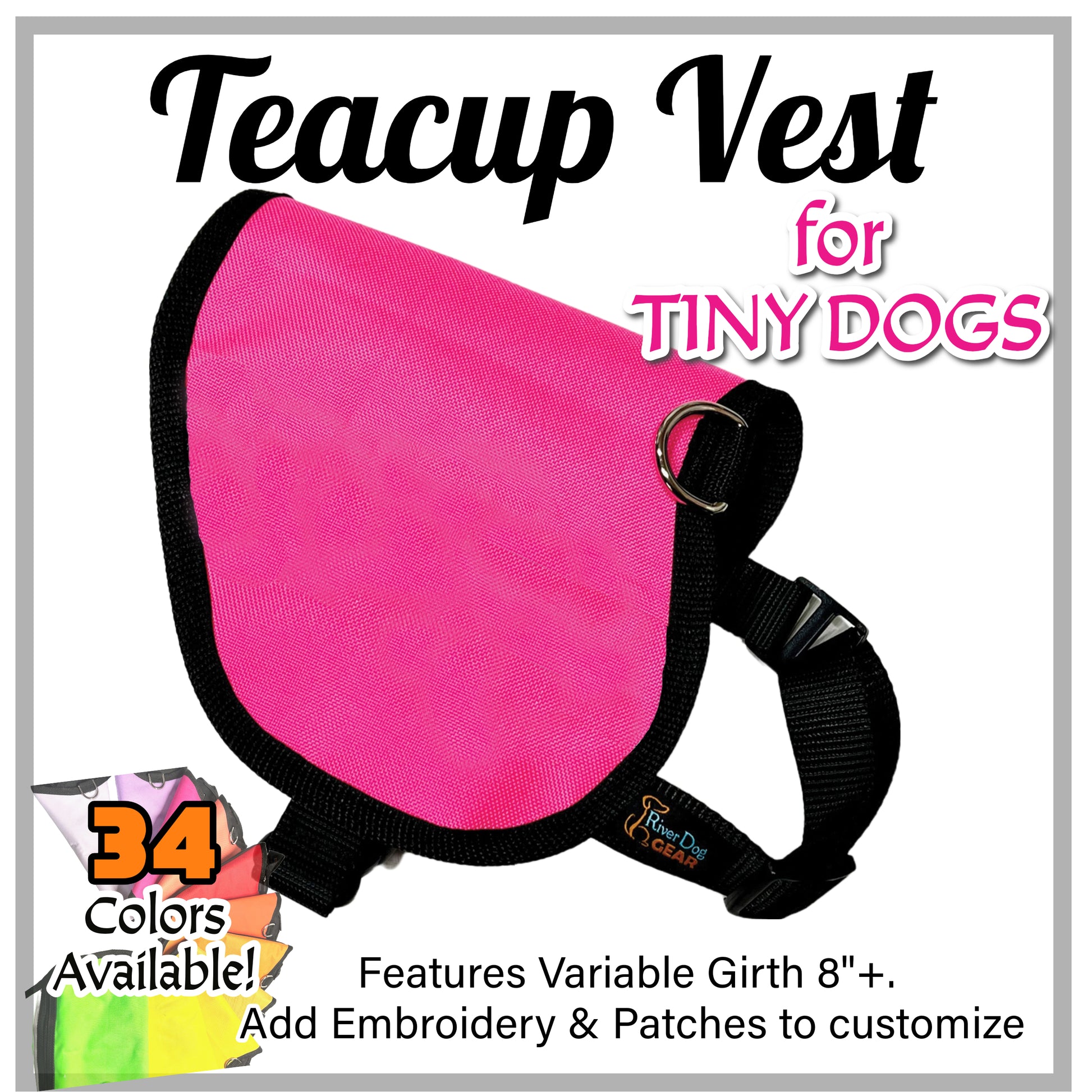 Teacup Tiny Dog Vest – River Dog Gear - Main Image