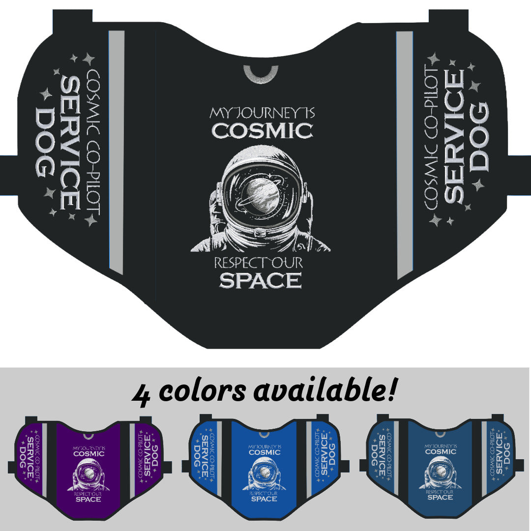 Cosmic Astronaut Service Dog Pocket Vest - 4 colors available