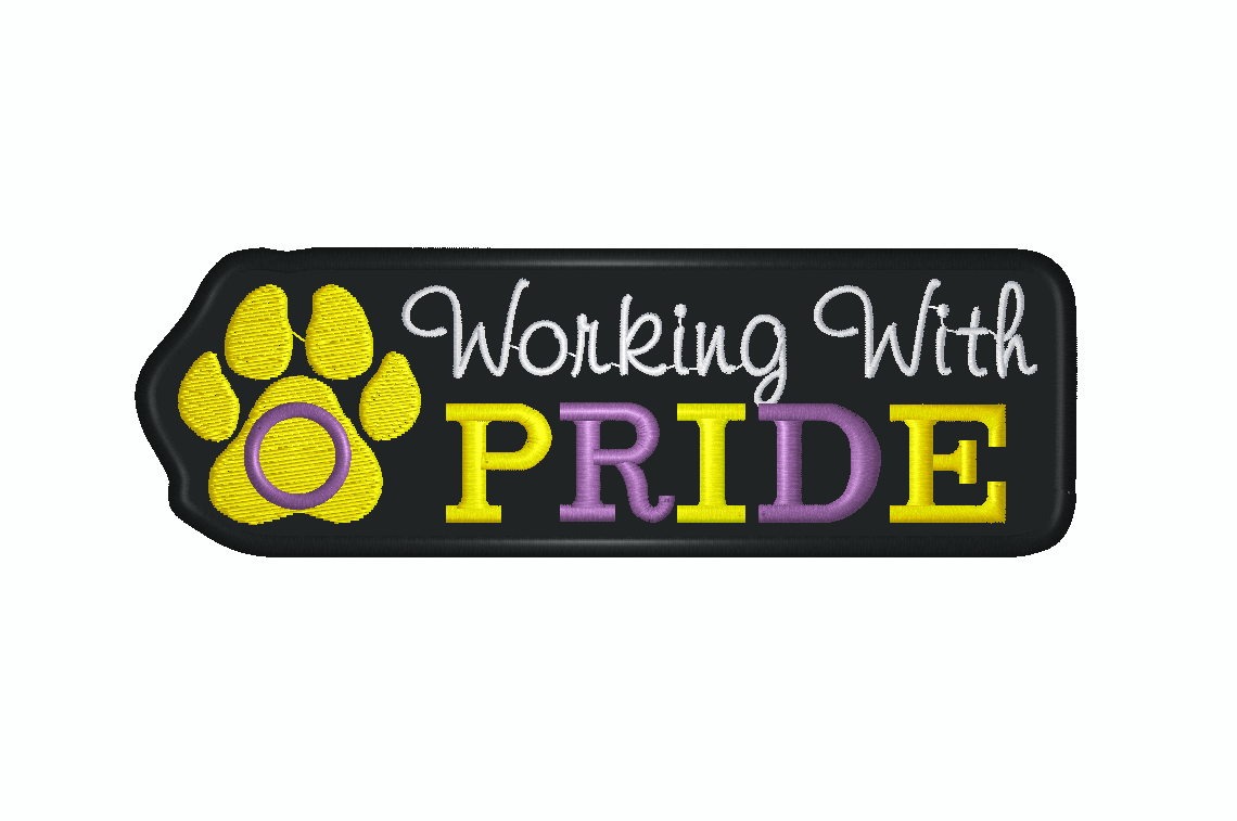 LGBTQ+ PAW Working With Pride Single Embroidered Long Patch