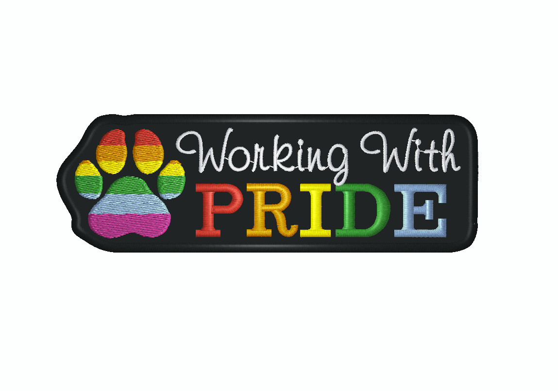 LGBTQ+ PAW Working With Pride Single Embroidered Long Patch