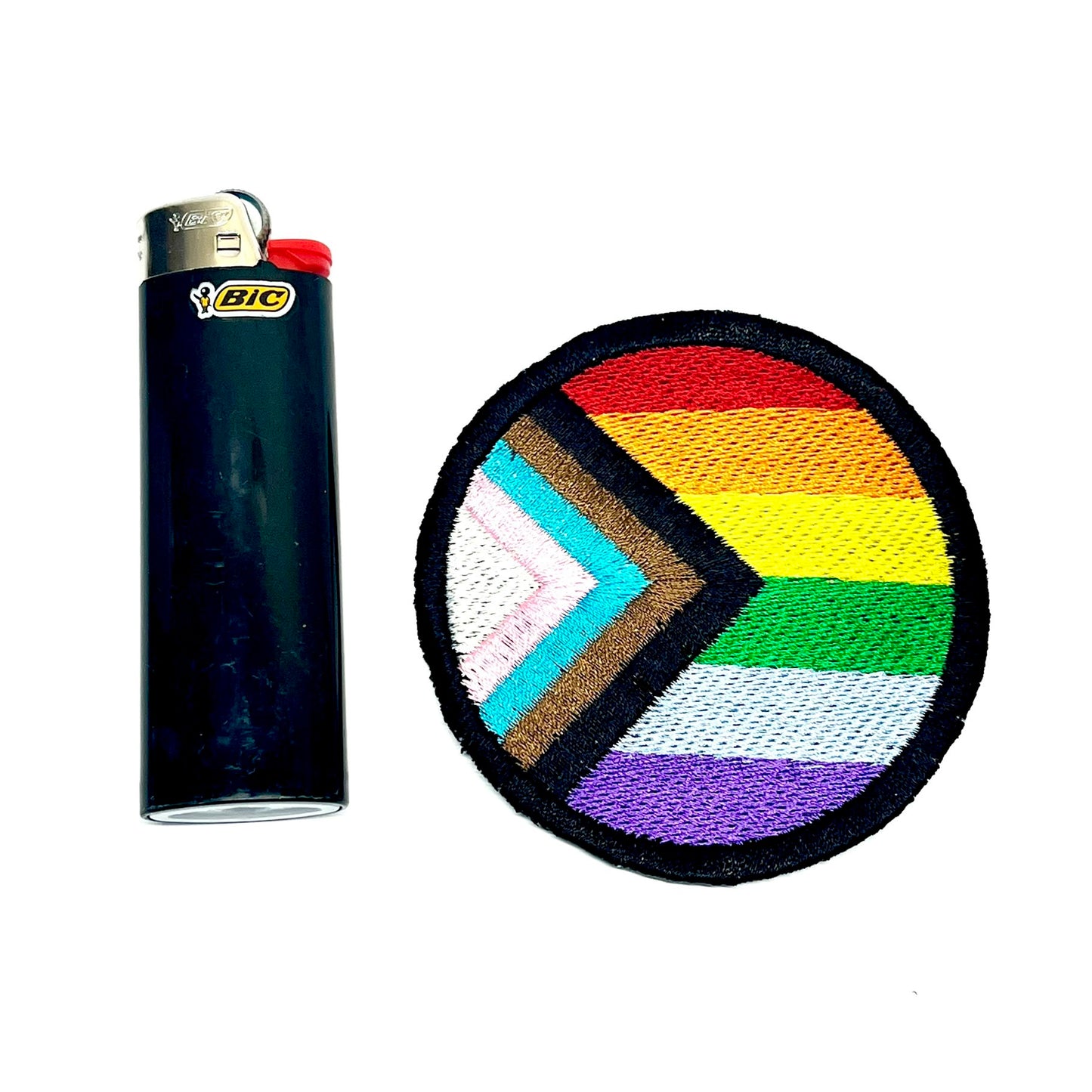 LGBTQ Progress Pride Flag Embroidered Circle Patch