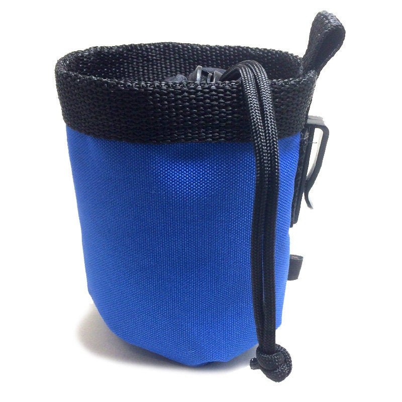 The RIVER Dog Training Treat Bag Drawstring Pouch with Belt Clip - Blue