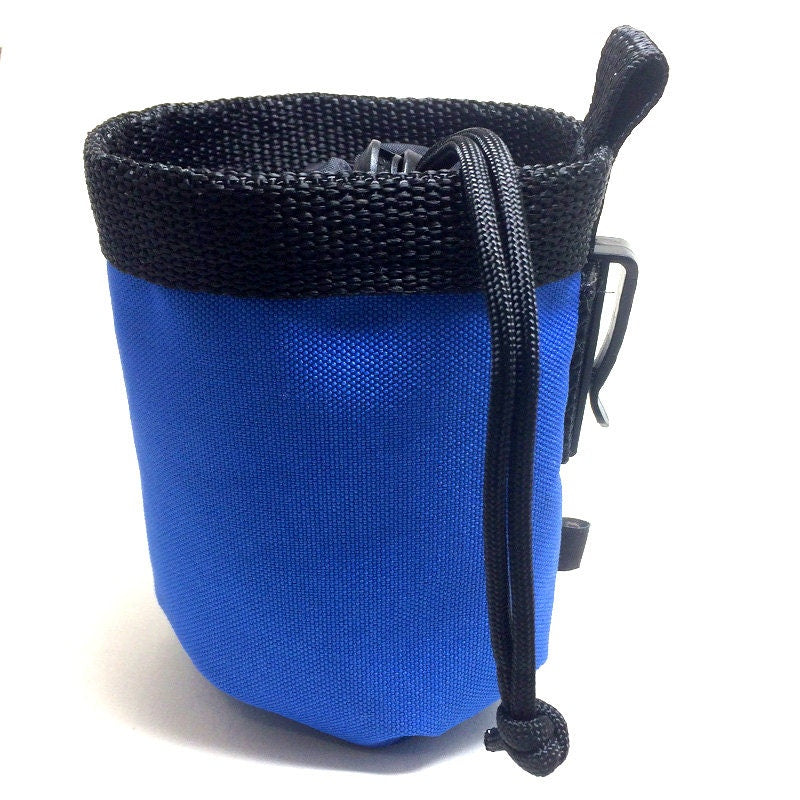 The RIVER Dog Training Treat Bag Drawstring Pouch with Belt Clip - Blue